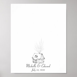 Uppifrån House Fingerprint Guest Bok Poster