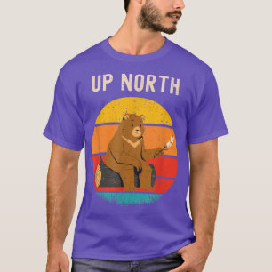 Uppifrån North Camping Bear Retro Vintage Sunset F T Shirt