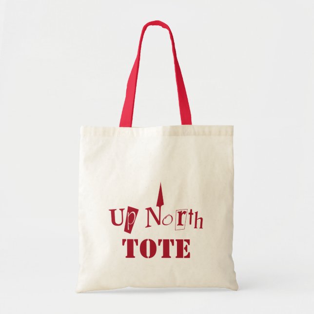 Uppifrån North Tote - Roligt Red Type Tygkasse (Framsidan)
