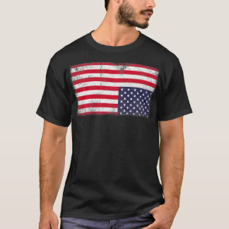 Uppifrån och ned American Flagga Distress United S T Shirt