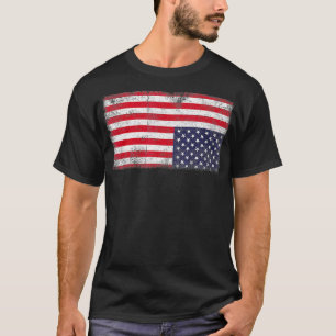 Uppifrån och ned American Flagga Distress United S T Shirt