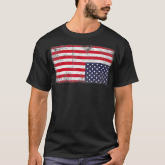 Uppifrån och ned American Flagga Distress United S T Shirt