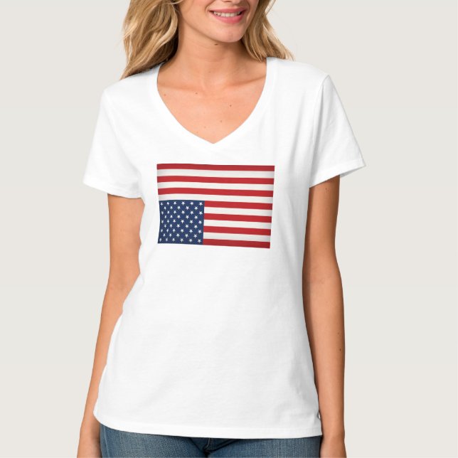 Uppifrån och ned amerikansk Flagga för att protest T Shirt (Framsida)