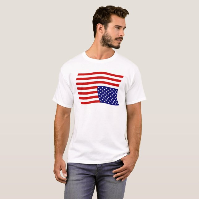 Uppifrån och ned Amerikansk Flagga-stress - Trump Tee Shirt (Hel framsida)