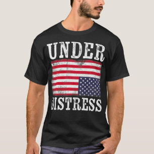 Uppifrån och ned amerikanska Flagga under Distress T Shirt
