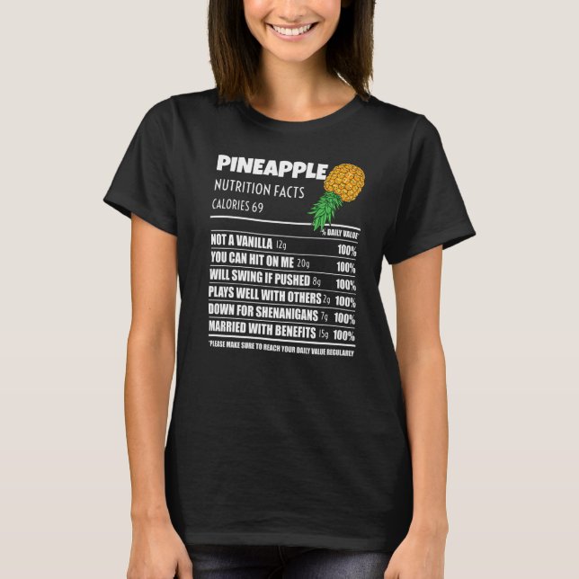 Uppifrån och ned Ananas Ananas Nutritionsfenomen S T Shirt (Framsida)
