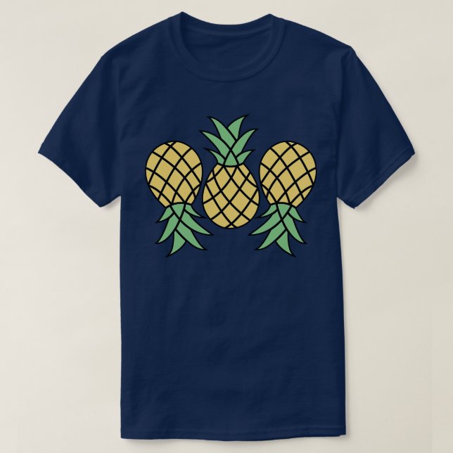 Uppifrån och ned Ananassekonst T Shirt (Design framsida)