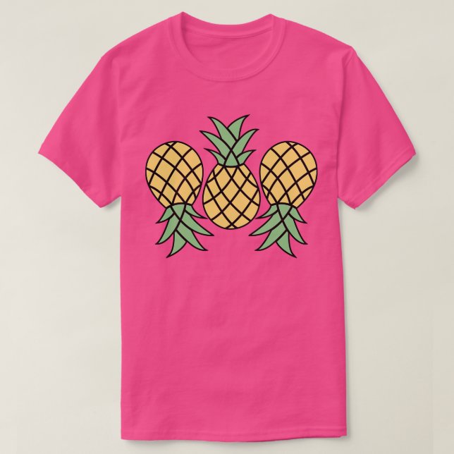 Uppifrån och ned Ananassekonst T Shirt (Design framsida)