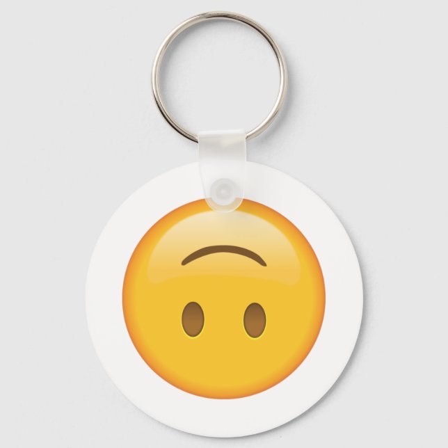Uppifrån och ned Ansikte - Emoji Nyckelring (Framsida)
