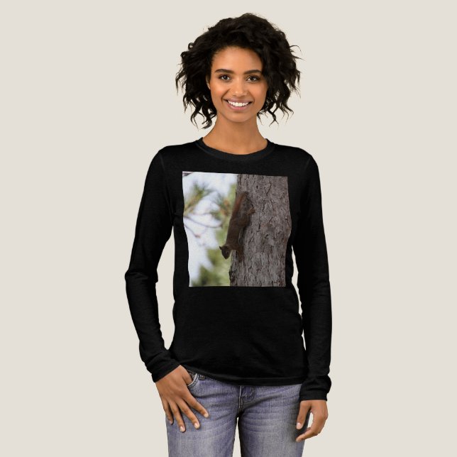 Uppifrån och ned-ekorre t shirt (Hel framsida)