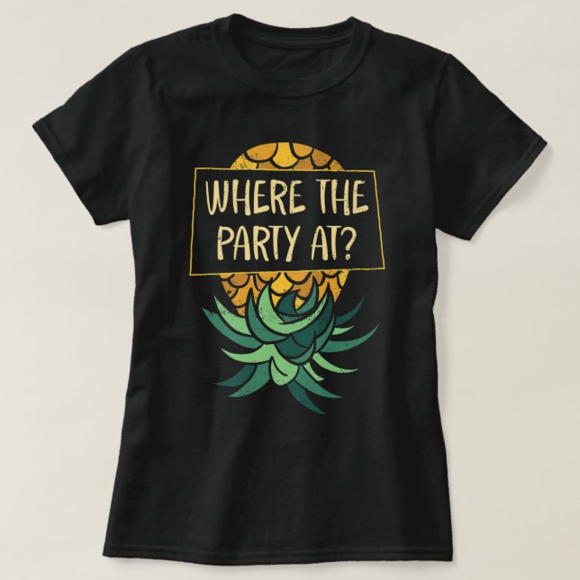  Uppifrån och ned på anas där Party Funny Swinger  T Shirt (Design framsida)