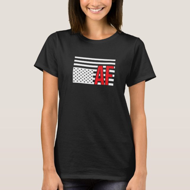 Uppifrån och ned på den amerikanska Flagga i AF-pr T Shirt (Framsida)