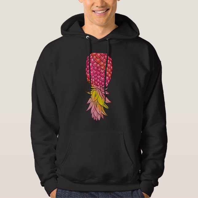 Uppifrån och ned Pineapple Distress Summer Fruit S Hoodie (Framsida)