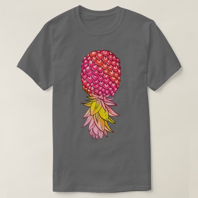 Uppifrån och ned Pineapple Distress Summer Fruit S T Shirt (Design framsida)