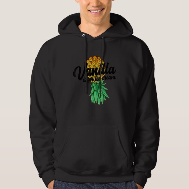 Uppifrån och ned Pineapple Ice Cream Vanilla Funny Hoodie (Framsida)