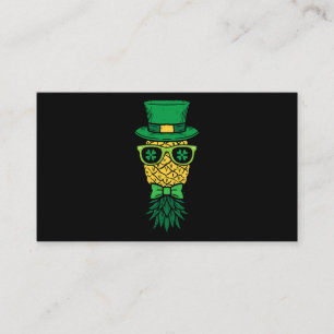 Uppifrån och ned Pineapple Leprechaun St patricks Visitkort