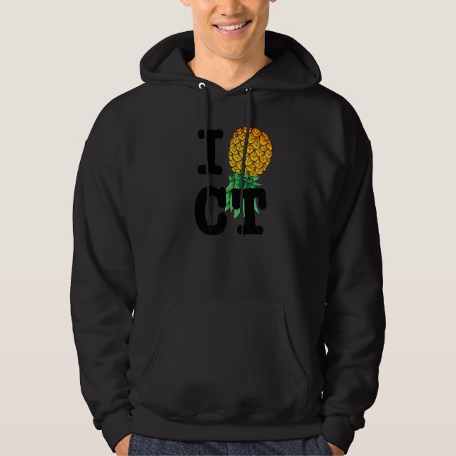 Uppifrån och ned Pineapple Subtle Connecticut Ct S Hoodie (Framsida)