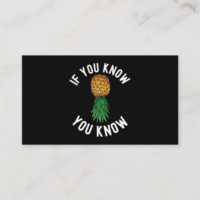 Uppifrån och ned Pineapple Swingers Party Bisexual Visitkort (Framsida)