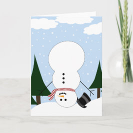 Uppifrån och ned Snögubbe Helgkort