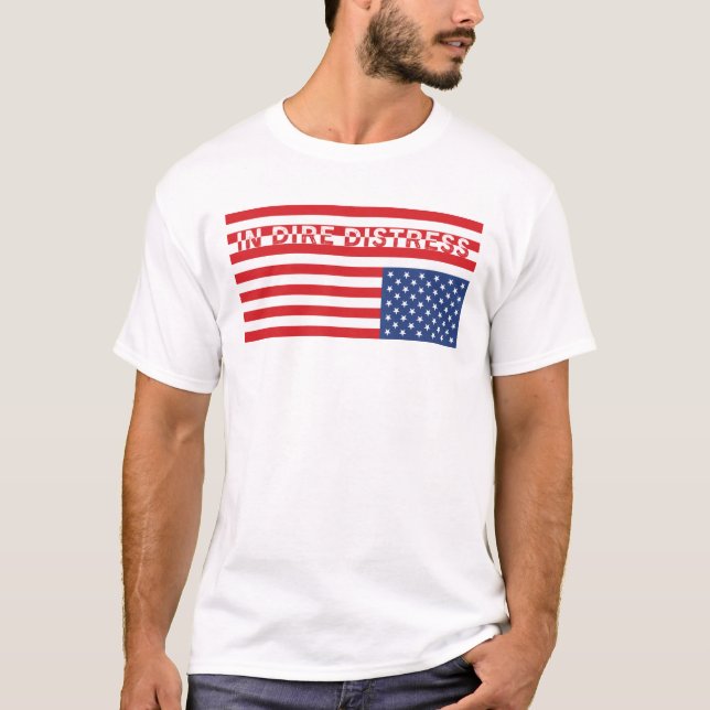 Uppifrån och ned USA flagga: i nödläge T Shirt (Framsida)