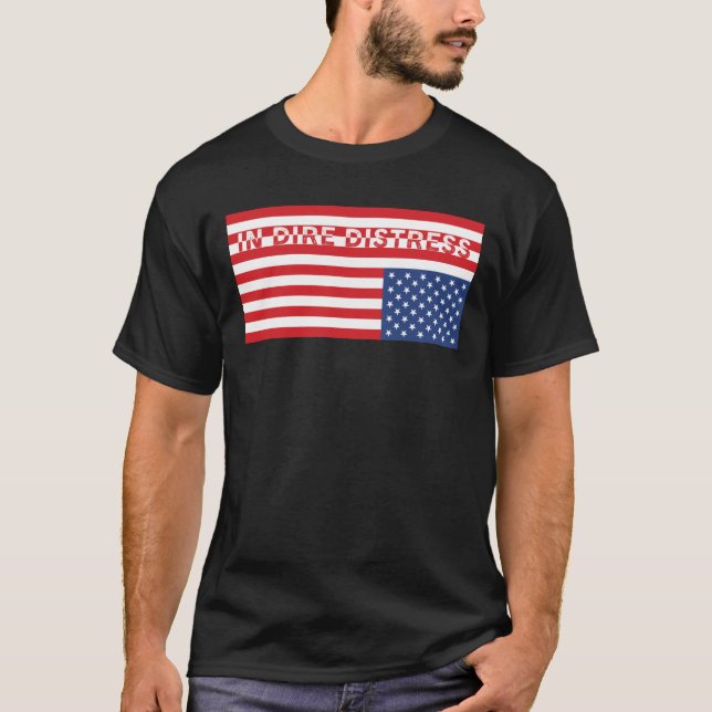 Uppifrån och ned USA flagga: i nödläge T Shirt (Framsida)