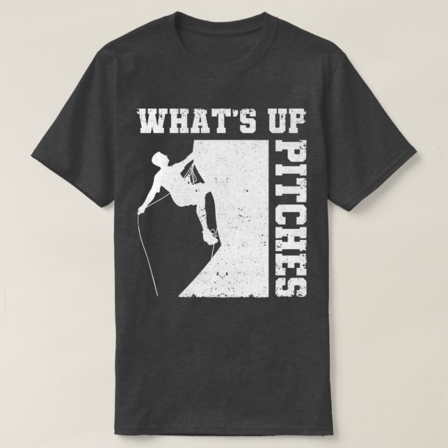 Uppifrån Pitches Funny Sten klätterberget T Shirt (Design framsida)