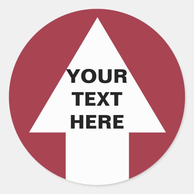 Uppil med anpassningsbar runt klistermärke (Framsida)