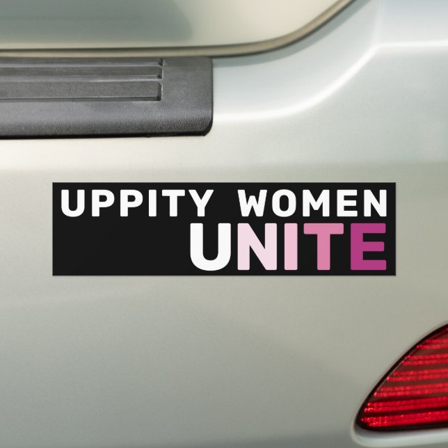 Uppity Women Unite Bold Pink Feminist Empowerment Bildekal (På Bil)