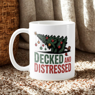 Uppklädd och utmattad Julkaos humor Kaffemugg