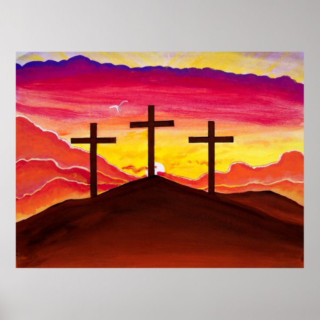 Uppkom som han sa tre Kor Jesus Påsk Poster (Framsidan)