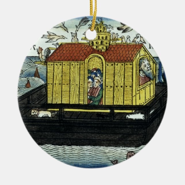 Uppkomst6:11 - 24 Noahs ark, från den Nuremberg Julgransprydnad Keramik (Framsidan)