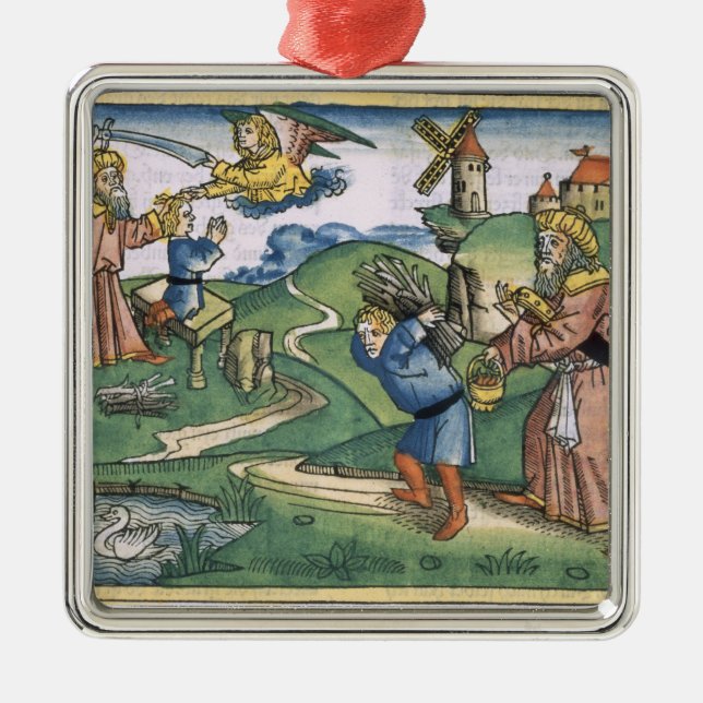 Uppkomst 21 1-14 Abrahams som erbjuder upp av Julgransprydnad Metall (Framsidan)