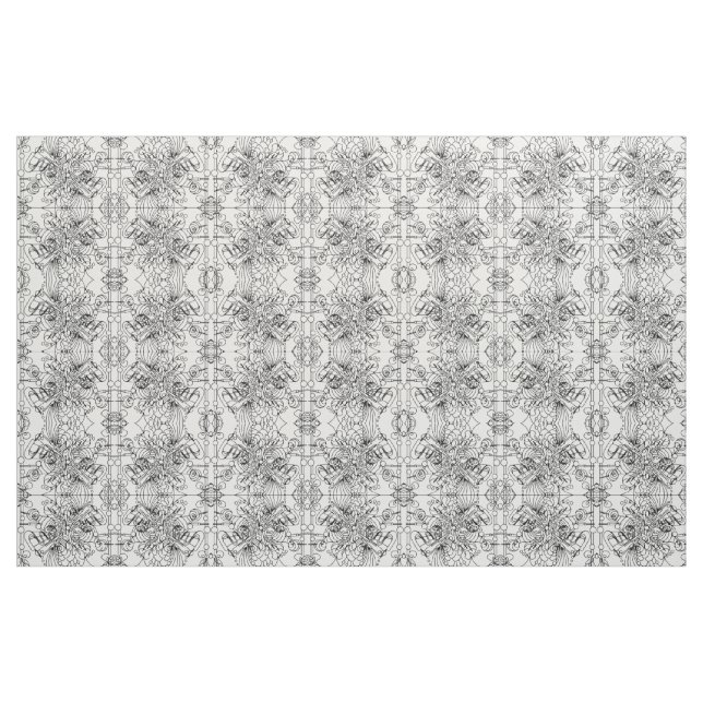 Uppkomsttygmönster i svartvitt tyg (Fat Quarter)