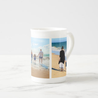 Uppladda din familjefotocollage-mugg Personlig Benporslin Mugg