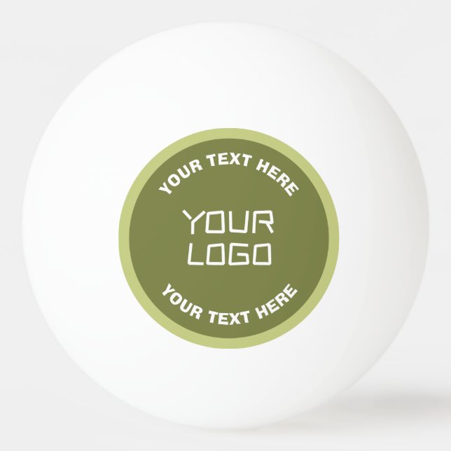Uppladdad logotyp eller design och redigerbar text pingisboll (Framsidan)