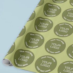 Uppladdad logotyp eller design och redigerbar text presentpapper