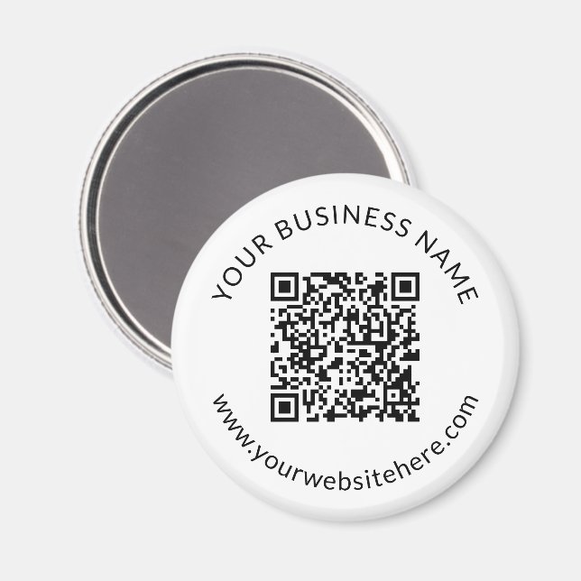 Uppladdad QR-kodmall med redigerbar text Magnet (Front/Back)