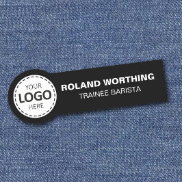 Uppladdning av logotyp - svart, enkel modern perso namnbricka