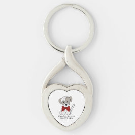 Uppladdning av marionettfoto eller Teckning-nyckel Twisted Heart Silverfärgad Nyckelring