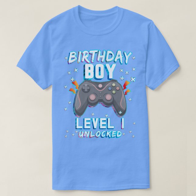 Upplåsning av videospel 1:a födelsedagsspelsboxen  t shirt (Design framsida)