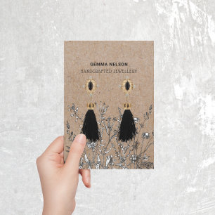 Uppläsningskort för Visning ・ Rustic Kraft Wildblo Visitkort