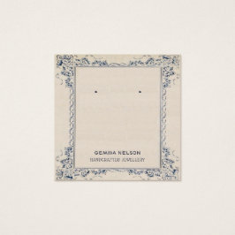 Uppläsningskort för Visning ・ Vintage Blommigt Soc Fyrkantigt Visitkort