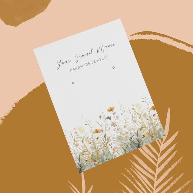 Uppläsningskort för Visning ・ Watercolor Wildblomm Visitkort (Skapare uppladdad)