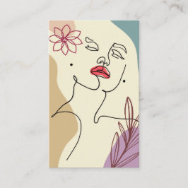 Uppläsningskort med Womans Ansikte Visitkort