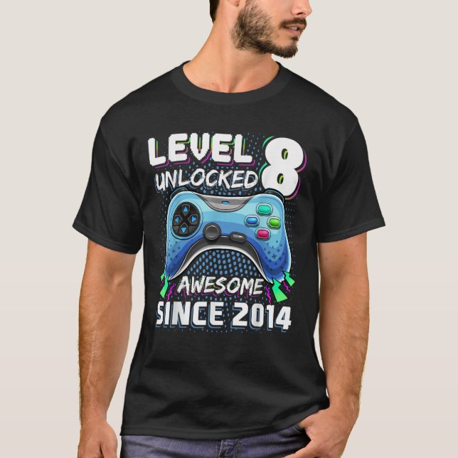 Upplåst Fantastisk 2014-videospel på nivå 8:e föde T Shirt (Framsida)