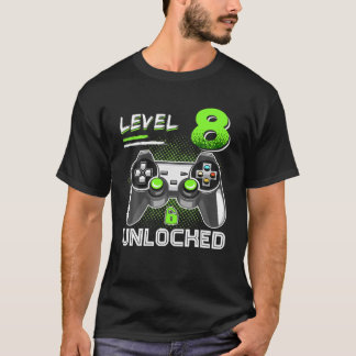 Upplåst Fantastisk-videospel på nivå 8, födelsedag T Shirt