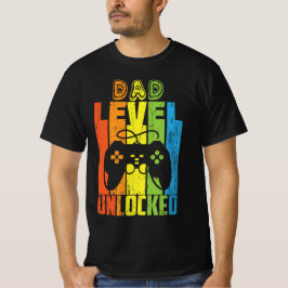 Upplåst ny pappa-nivå för spelaren t shirt