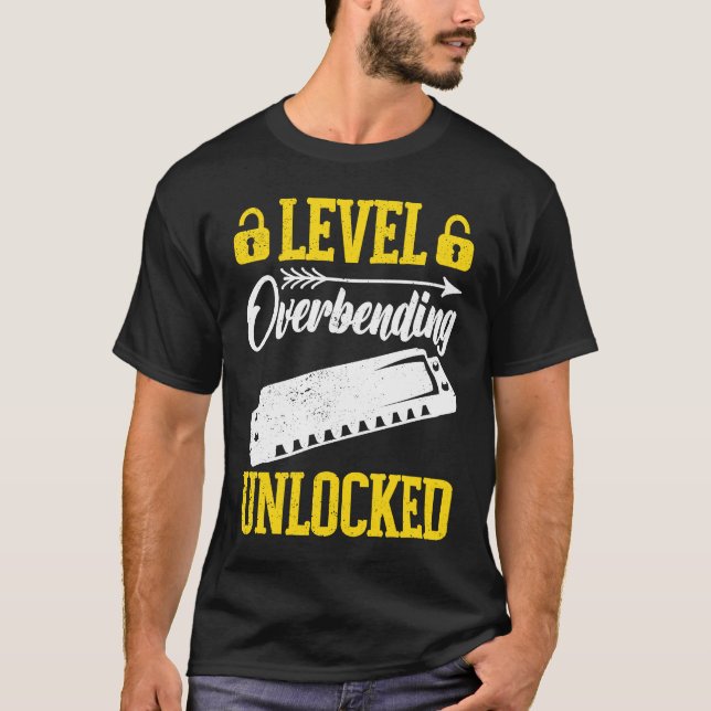 Upplåst överböjd Harmonicaspelare T Shirt (Framsida)