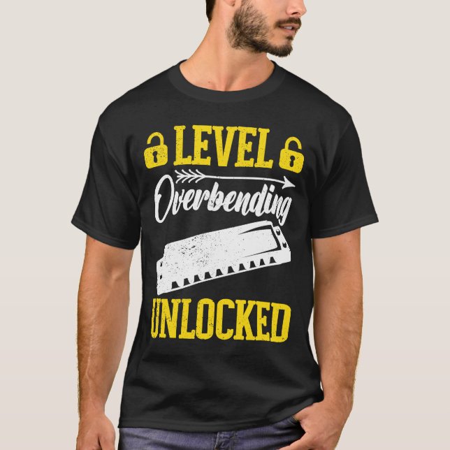 Upplåst överböjd Harmonicaspelare T Shirt (Framsida)