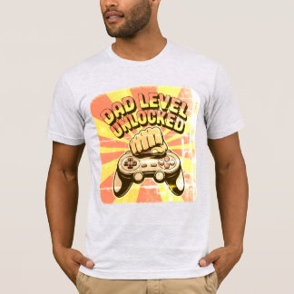 "Upplåst på Pappa-nivå - speleravtryckare (Fist Te T Shirt
